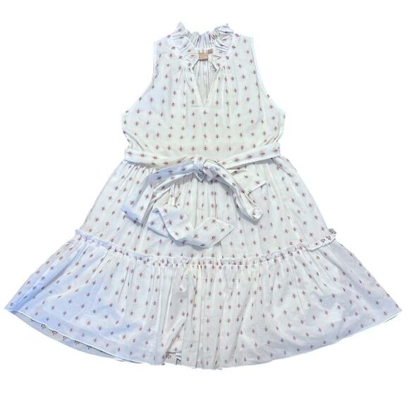 Rungolee V-Neck Tiered Embroidered Mini Dress - Picture 1 of 6